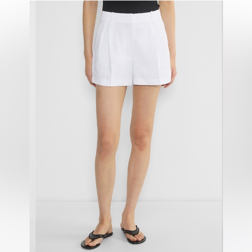 Aritzia The Effortless Linen Short Mini Cruislinen White Size 6 Inseam 3”